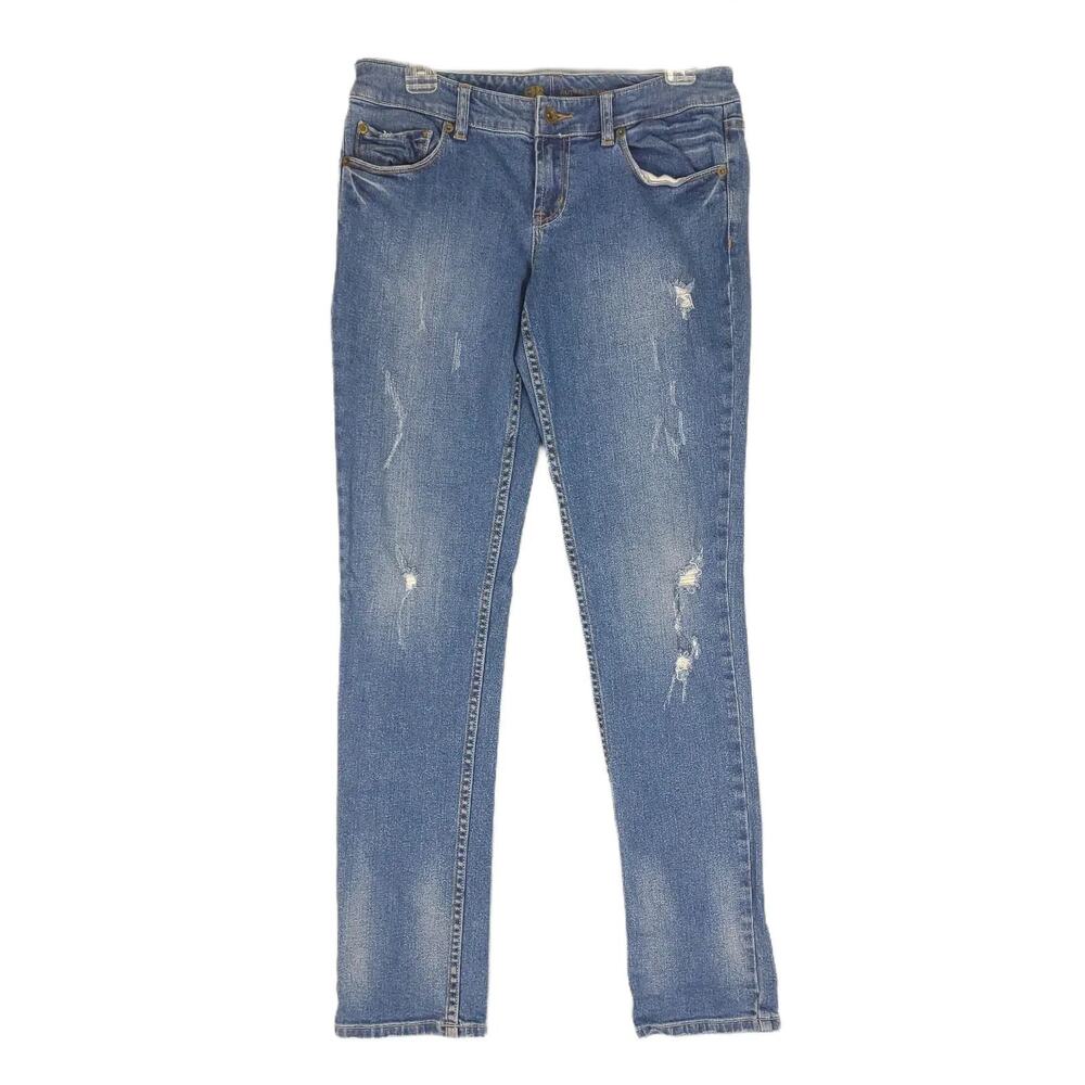 Vtg‎ Y2K OUTBACK RED Jeans Women's 6 Stretch Denim Distressed Taper Leg Low Rise